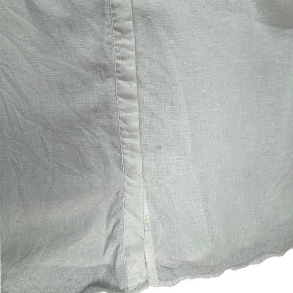 Lauren Ralph Lauren | Tie Front Linen Shirtdress | White | Size 14P - Picture 8 of 10